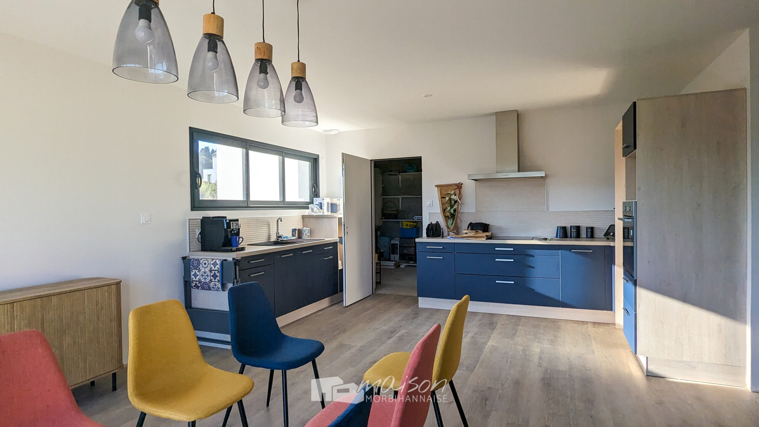cuisine bleue maison neuve Morbihan