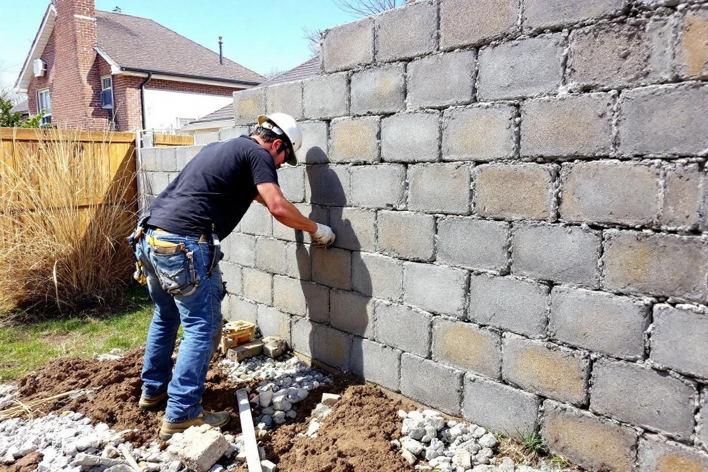 Monter un mur de clôture en parpaings avec chaînage et piliers Maison — free download