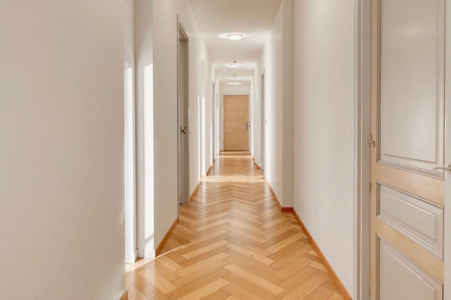 Quel sens de pose du parquet dans un couloir étroit ?