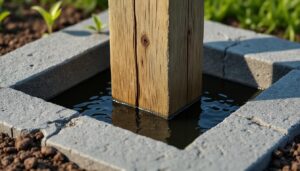 découvrez comment fixer solidement un poteau de clôture en bois directement dans du béton, sans utiliser de support supplémentaire, pour une installation durable et résistante.