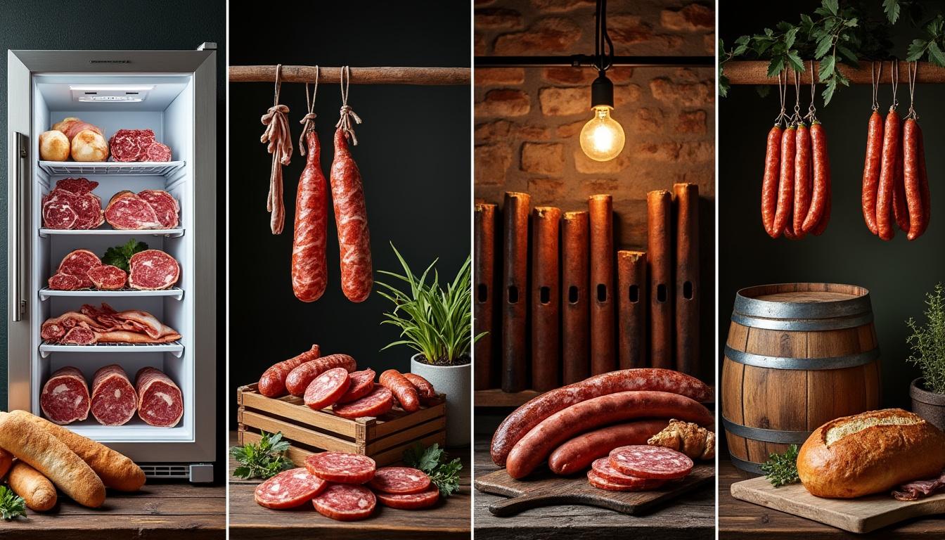 découvrez un comparatif pratique pour sécher votre viande maison en toute sécurité : avantages et inconvénients du frigo, de la cave, du garage et de l'environnement extérieur.