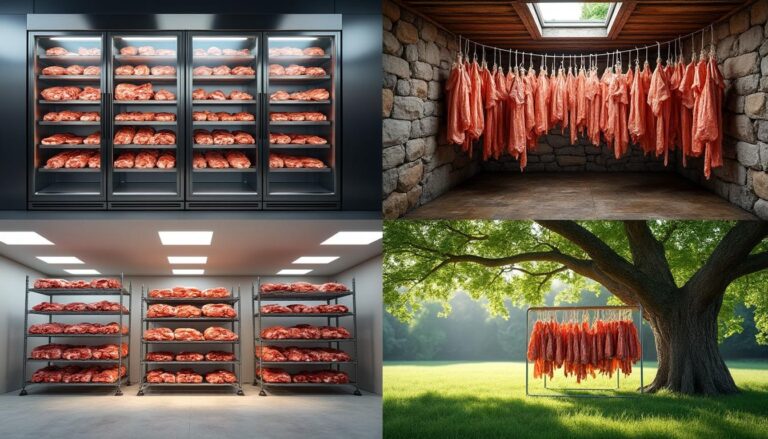 découvrez notre guide pratique pour sécher votre viande maison en comparant les méthodes : frigo, cave, garage et environnement extérieur, afin de choisir la meilleure option pour un résultat savoureux et sûr.