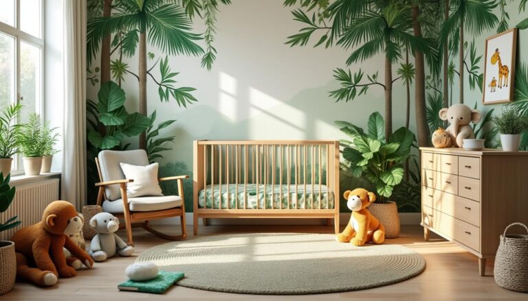 découvrez 13 inspirations uniques pour aménager une chambre bébé sur le thème de la jungle, alliant douceur et aventure pour un cocon enchanté.
