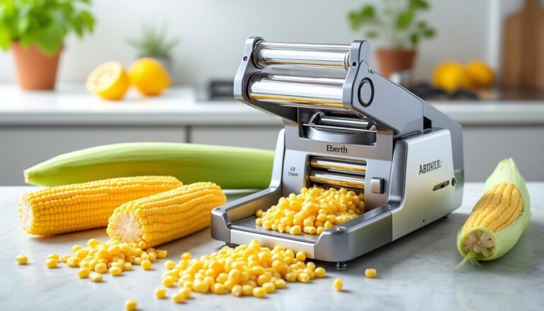 découvrez l'éplucheur électrique de maïs eberth 750w, un égreneur rapide et efficace pour une préparation facile et sans effort de vos épis de maïs.