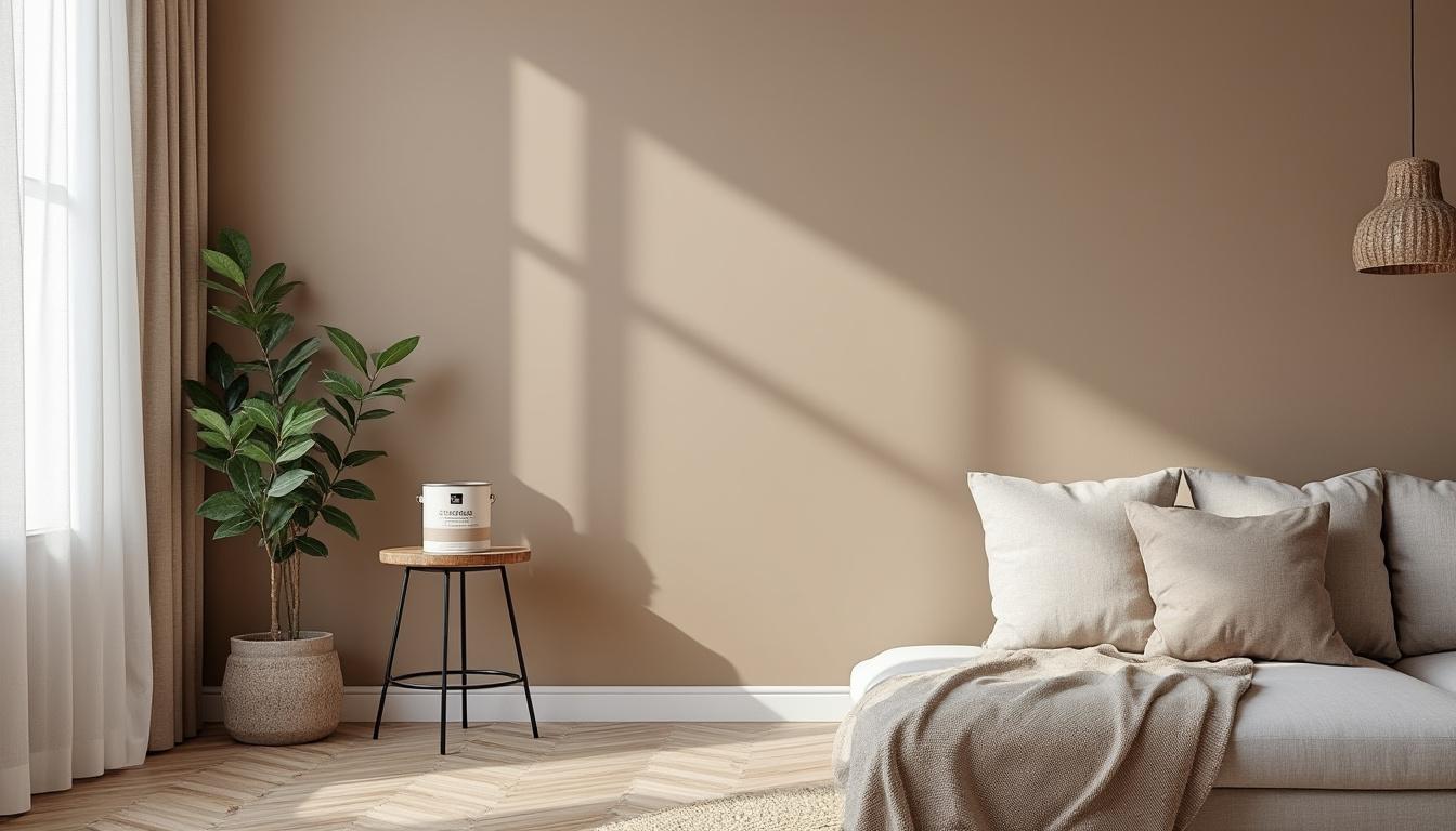 découvrez notre peinture murale lavable 1l en élégants tons gris et marron, idéale pour sublimer vos murs tout en facilitant leur entretien.