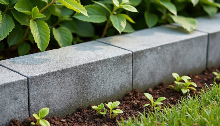 découvrez la bordure de jardin kann en béton gris, robuste et élégante, avec une épaisseur de 8 cm, une hauteur de 40 cm et une longueur de 100 cm, idéale pour délimiter et embellir votre espace extérieur.