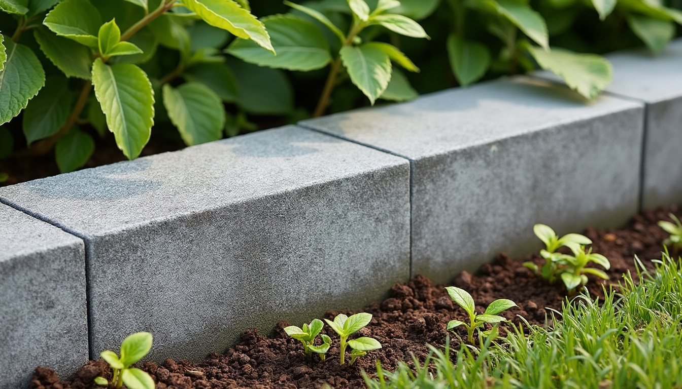 découvrez la bordure de jardin kann en béton gris, robuste et élégante, avec une épaisseur de 8 cm, une hauteur de 40 cm et une longueur de 100 cm, idéale pour délimiter et embellir votre espace extérieur.