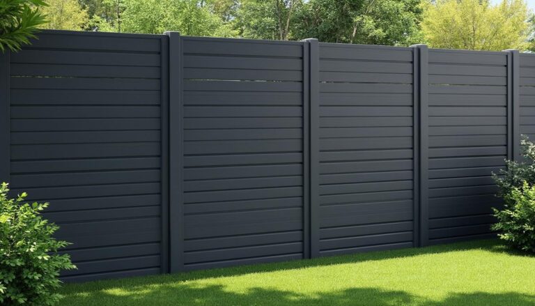 découvrez la clôture planeo gardence simply en pvc anthracite, facile à emboîter, au design carré moderne. dimensions 180 x 180 cm, idéale pour sécuriser et embellir votre jardin.