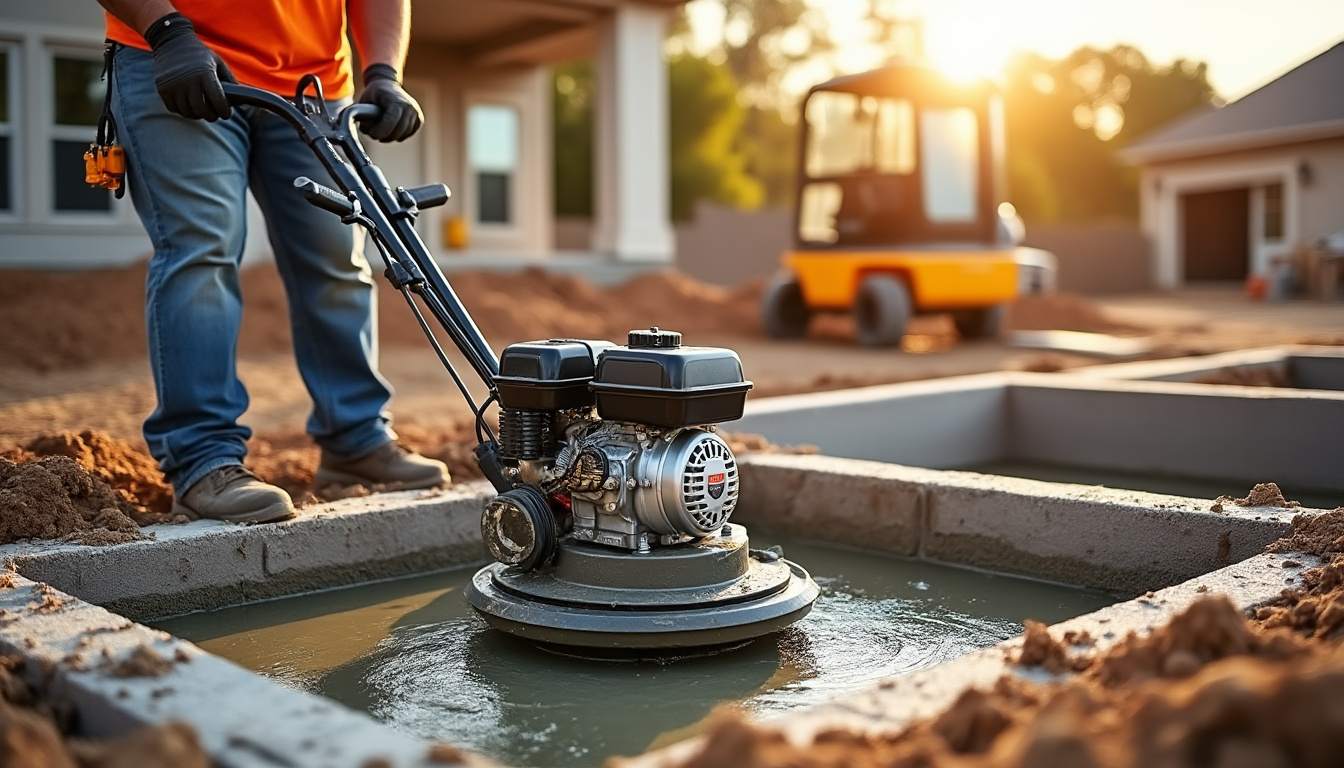 vibreur à béton essence eberth 4800w avec diamètre de 45mm et câble de 6m, idéal pour obtenir un béton parfaitement homogène et durable sur tous vos chantiers.