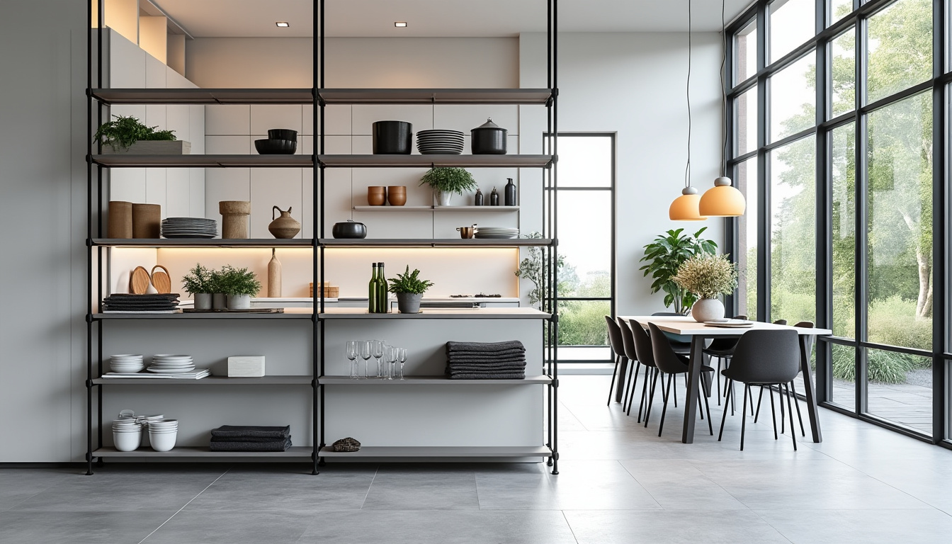 découvrez notre étagère astucieuse, idéale pour délimiter l'espace et organiser efficacement votre cuisine tout en optimisant votre rangement.