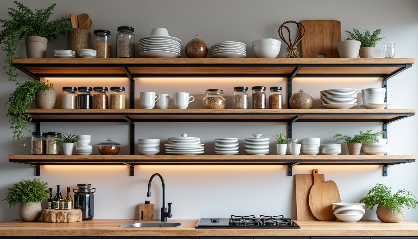 découvrez notre étagère décorative, l'accessoire idéal pour sublimer votre cuisine avec style et fonctionnalité.