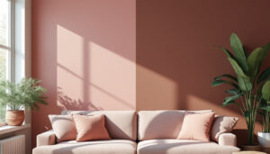 découvrez notre peinture murale lavable 1l en élégants tons rose et marron, idéale pour sublimer vos murs tout en facilitant leur entretien.