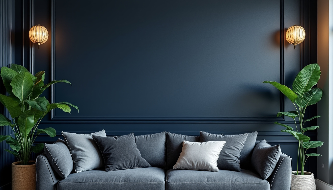 peinture murale lavable bleu avec noir, idéal pour une décoration moderne et résistante. pot de 1 litre pour une application facile et durable.