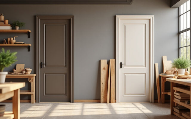bloc-porte âme pleine 83x204 cm prépeint cl70 avec joint d'isolation poussé droit, offrant robustesse et isolation optimale. disponible chez comptoir cévenol du bois pour vos projets de rénovation ou construction.
