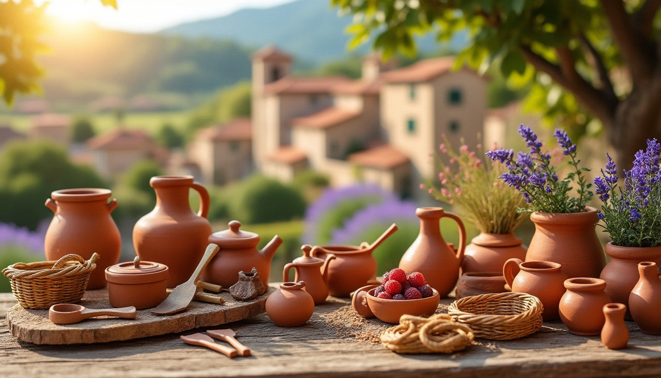 découvrez notre collection d'accessoires authentiques pour santons de provence en argile de 7 cm. achetez en ligne pour sublimer votre crèche ou village de noël à aix-en-provence avec des détails traditionnels et artisanaux.