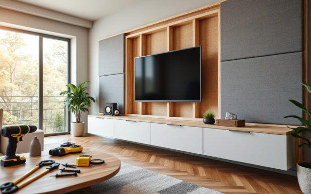 découvrez comment fabriquer un mur tv acoustique chez vous avec notre guide complet, incluant l'installation de panneaux insonorisants pour une expérience sonore optimale.