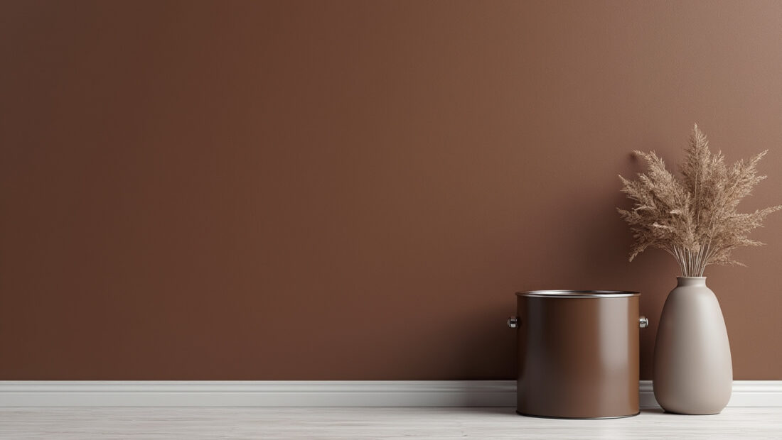 découvrez notre peinture murale lavable 1l en teinte marron subtile rehaussée de chocolat noir, idéale pour un intérieur élégant et facile à entretenir.