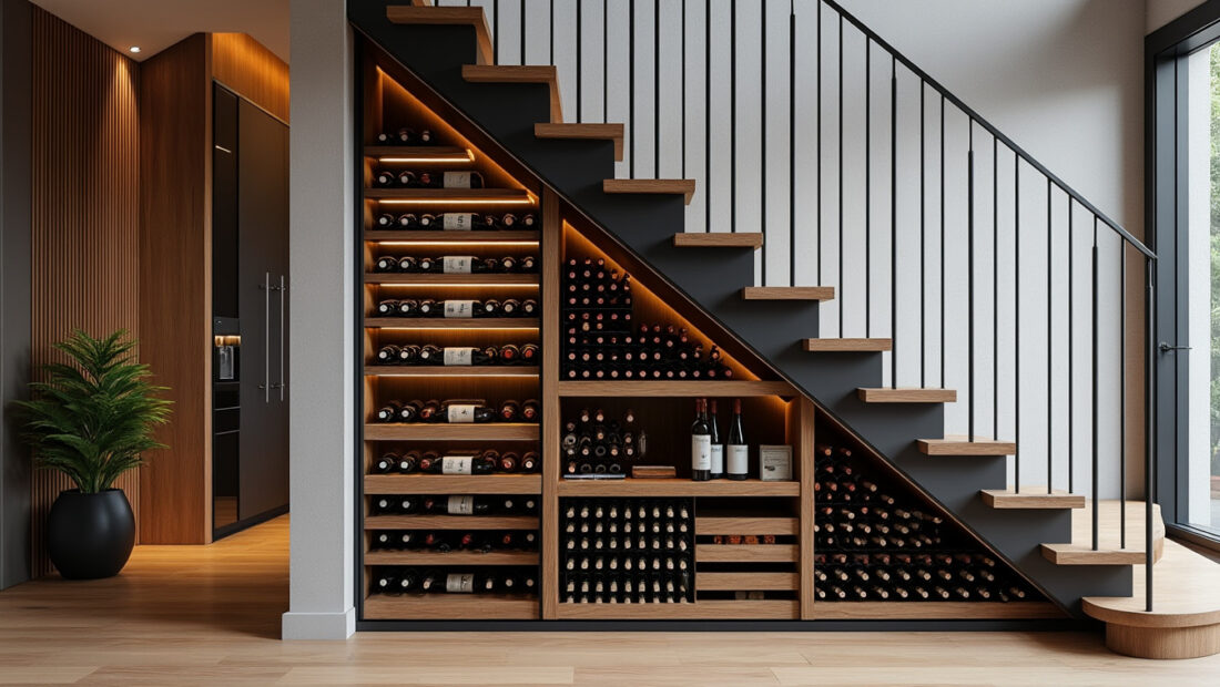 découvrez comment aménager une cave à vin ingénieuse sous l'escalier pour optimiser l'espace avec style, alliant praticité et élégance dans votre intérieur.