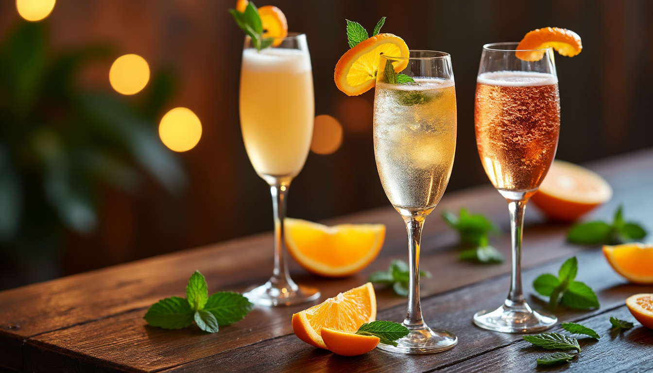 découvrez des recettes élégantes de cocktails au champagne pour sublimer vos fêtes et émerveiller vos invités avec des saveurs raffinées et festives.