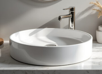 découvrez notre élégante vasque ronde en céramique blanche de 40 cm, idéale à poser pour sublimer votre salle de bain avec style et modernité.