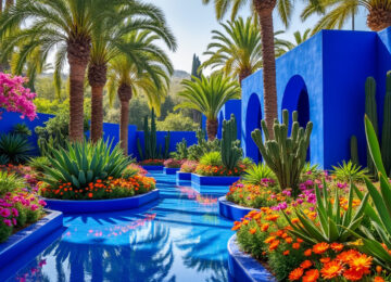 découvrez le jardin majorelle à marrakech, un havre de couleurs et de sérénité où la nature rencontre l'art dans un cadre exotique et enchanteur.