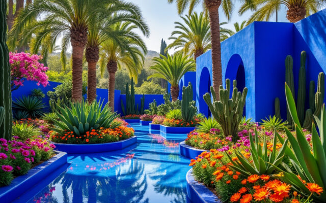 découvrez le jardin majorelle à marrakech, un havre de couleurs et de sérénité où la nature rencontre l'art dans un cadre exotique et enchanteur.