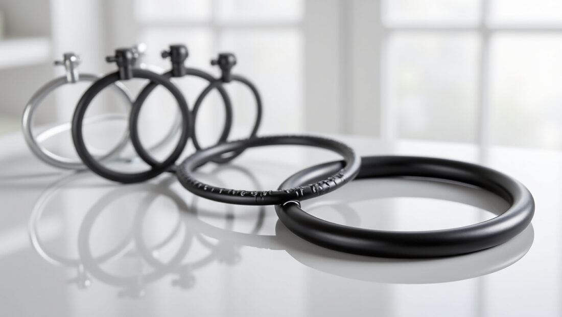 découvrez notre lot de 12 anneaux noirs élégants, parfaits pour suspendre vos rideaux de douche avec style et robustesse.