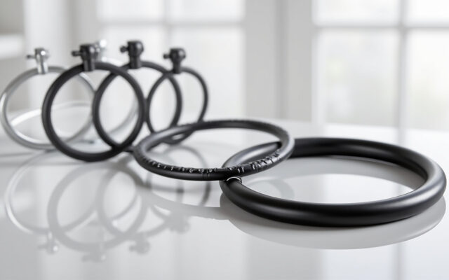 découvrez notre lot de 12 anneaux noirs élégants, parfaits pour suspendre vos rideaux de douche avec style et robustesse.