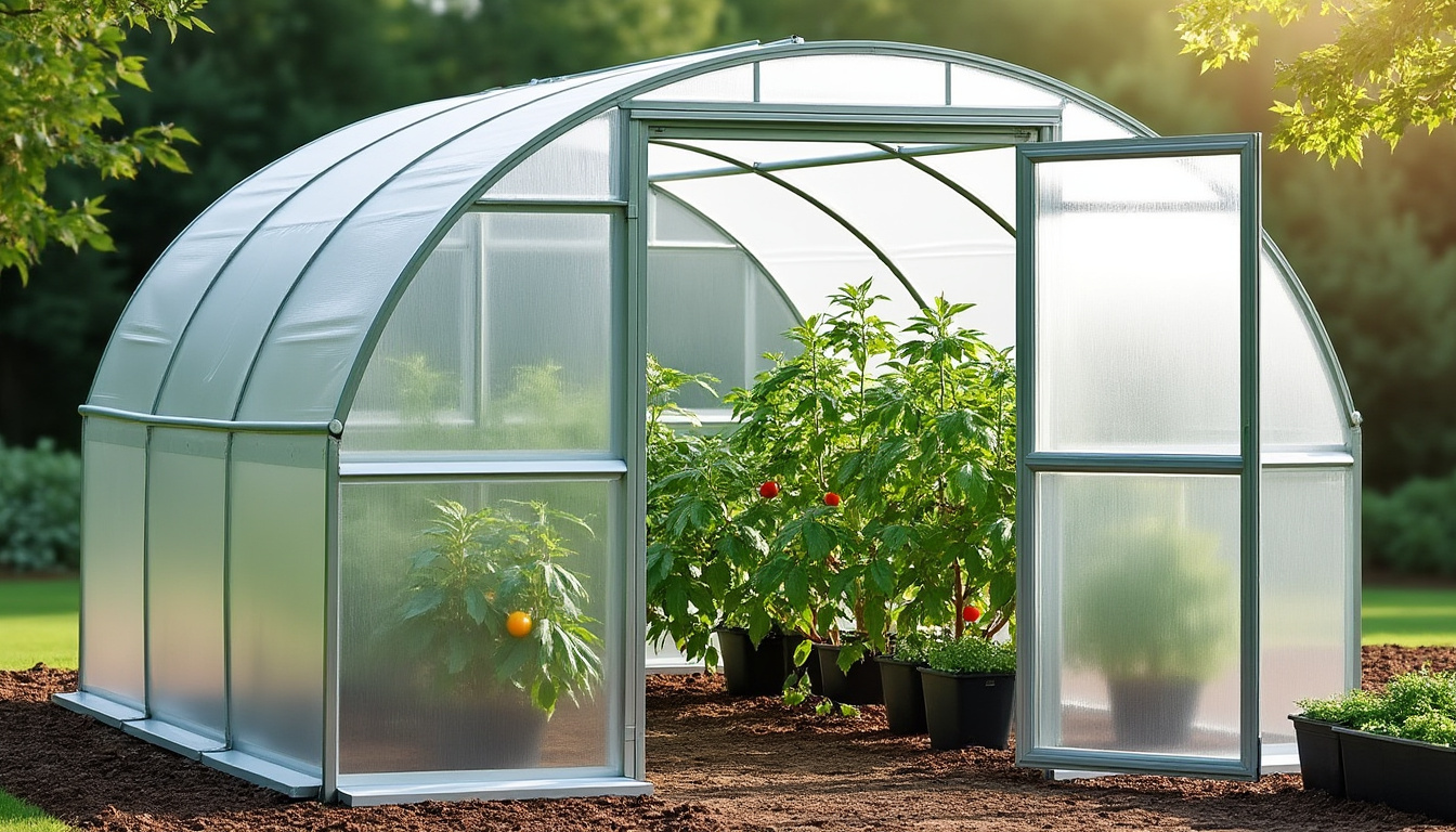 découvrez la serre de jardin dolmen 330, idéale pour créer un espace de culture protégé et performant. cultivez vos plantes en toute saison grâce à sa robustesse et son design optimisé.