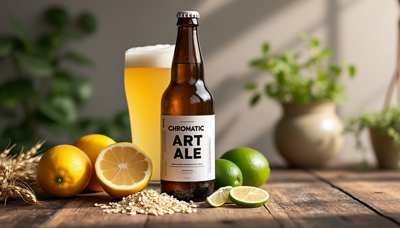 découvrez la bière artisanale art is an ale : chromatic cream ale, une bière douce et crémeuse de 33 cl avec 5,5° d'alcool, parfaite pour les amateurs de saveurs équilibrées et originales.