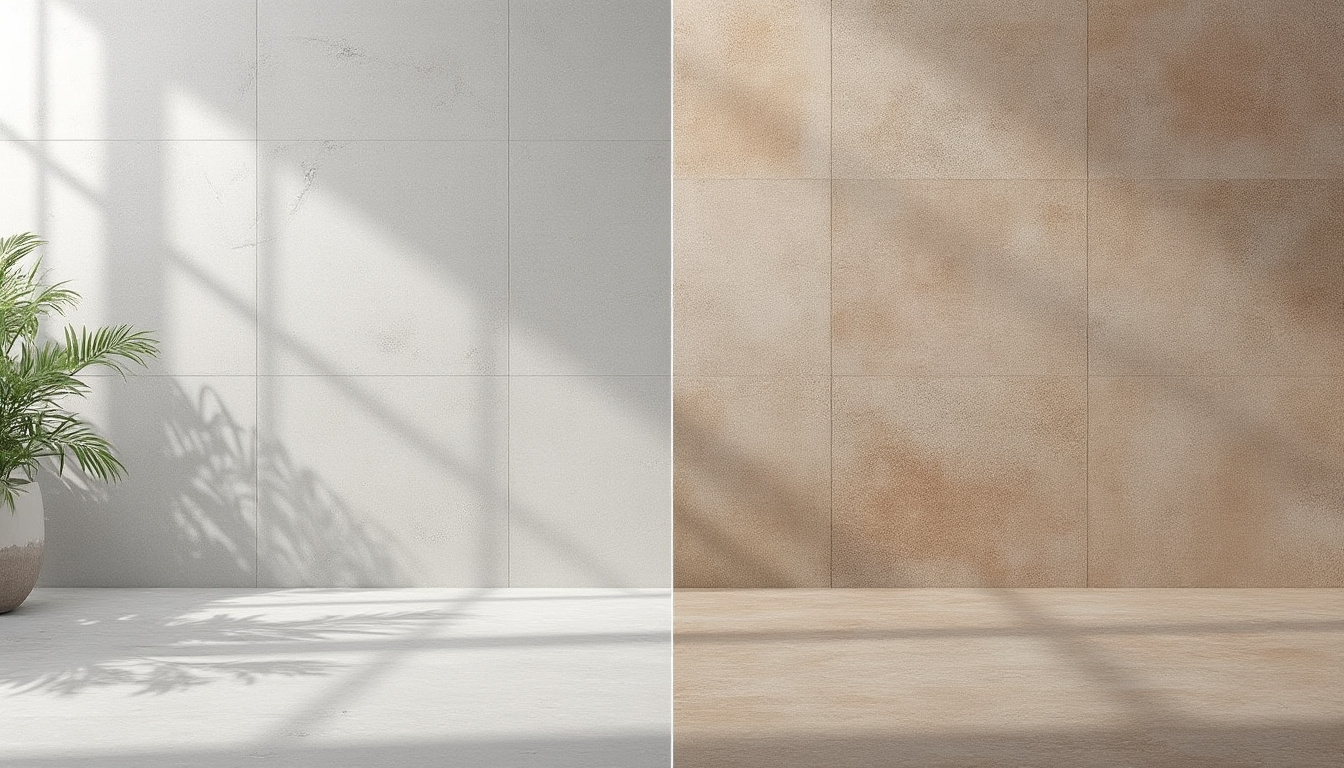 comparez le carrelage en porcelaine et le grès cérame : découvrez leurs différences, leurs avantages et comment choisir le revêtement adapté à vos besoins.