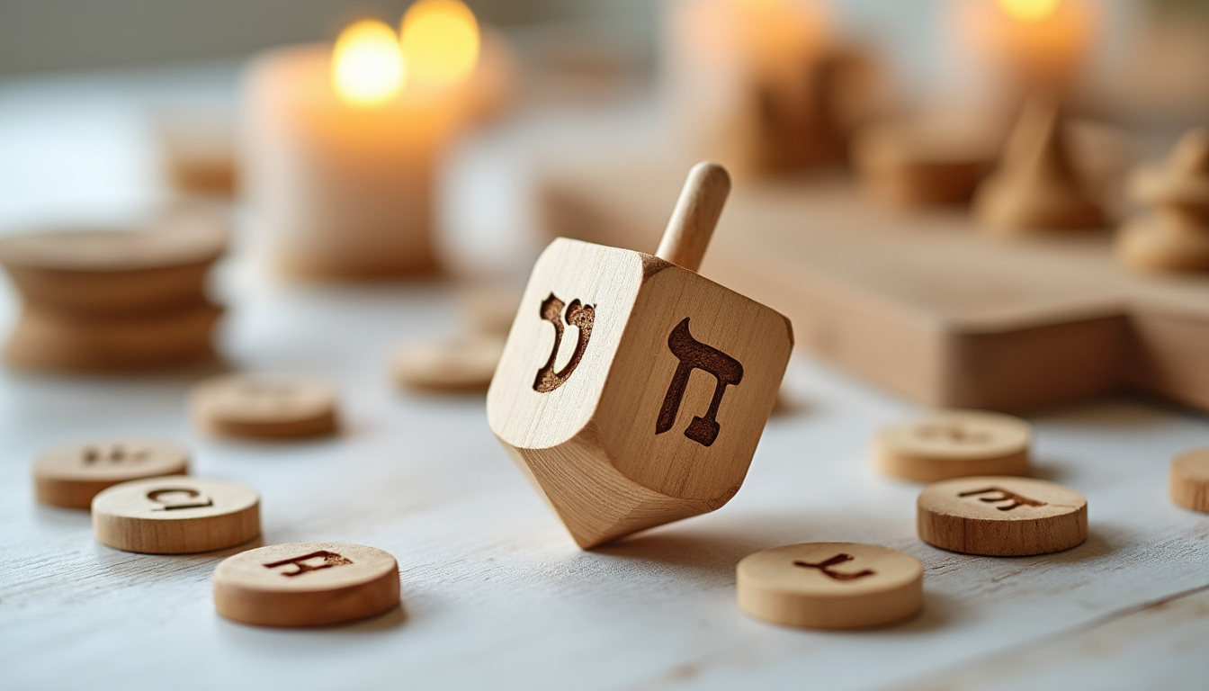 découvrez la toupie de hanouka, un jeu en bois artisanal fabriqué en france, pour faire vivre une tradition ludique et conviviale en famille.