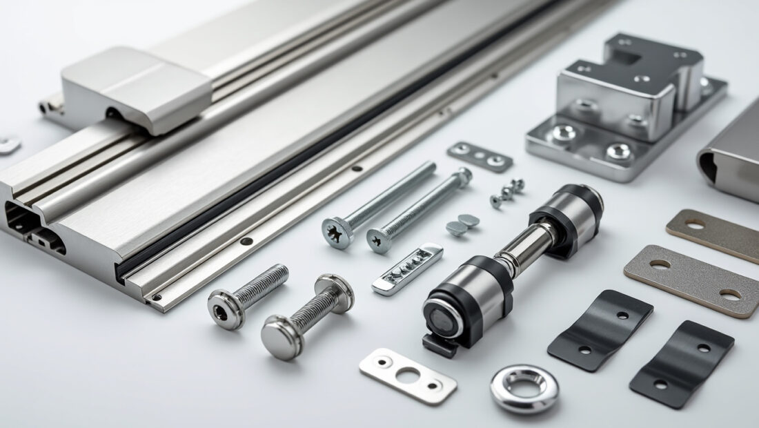 découvrez notre kit complet pour porte de placard standard, incluant un guide haut et bas pour une installation facile et durable. référence 1134 idéale pour rénovation et bricolage.