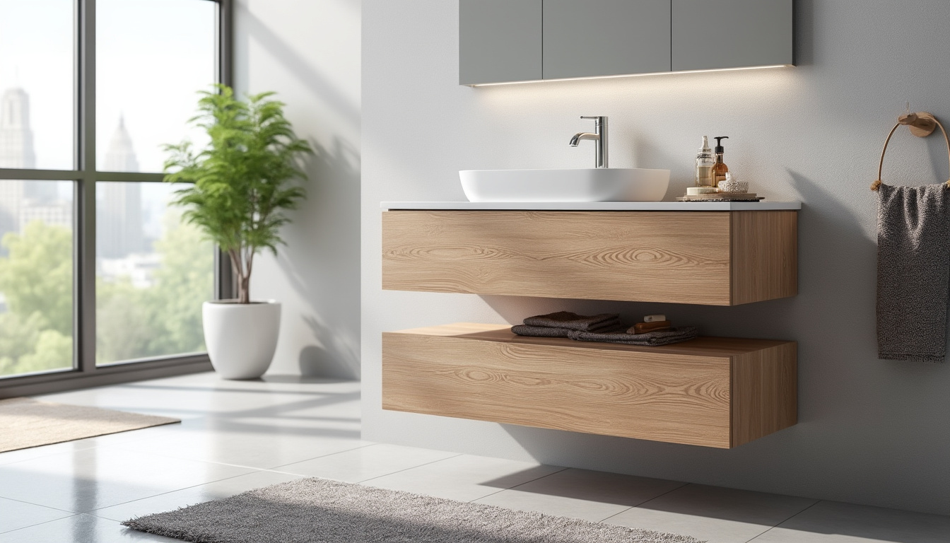 découvrez le meuble de salle de bain diva 120 cm sur pieds, doté de 2 tiroirs pratiques pour ranger vos essentiels et aménager votre salle de bain avec élégance.