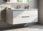 optimisez votre salle de bain avec le meuble diva de 120 cm sur pieds : un design élégant et 2 tiroirs pratiques pour ranger vos essentiels.